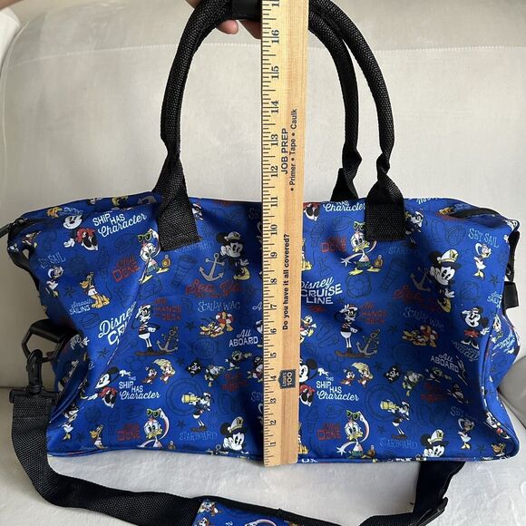 DISNEY CRUISE LINE DCL Mickey & Friends Nautical Blue Duffle Bag, Weekender Tote - Picture 2 of 6
